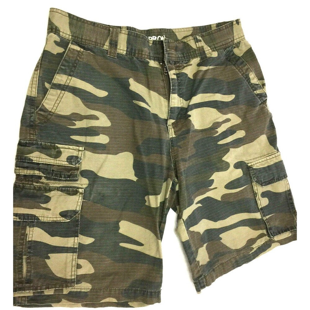 CARBON CAMO CARGO COTTON MENS SHORTS SIZE 31
